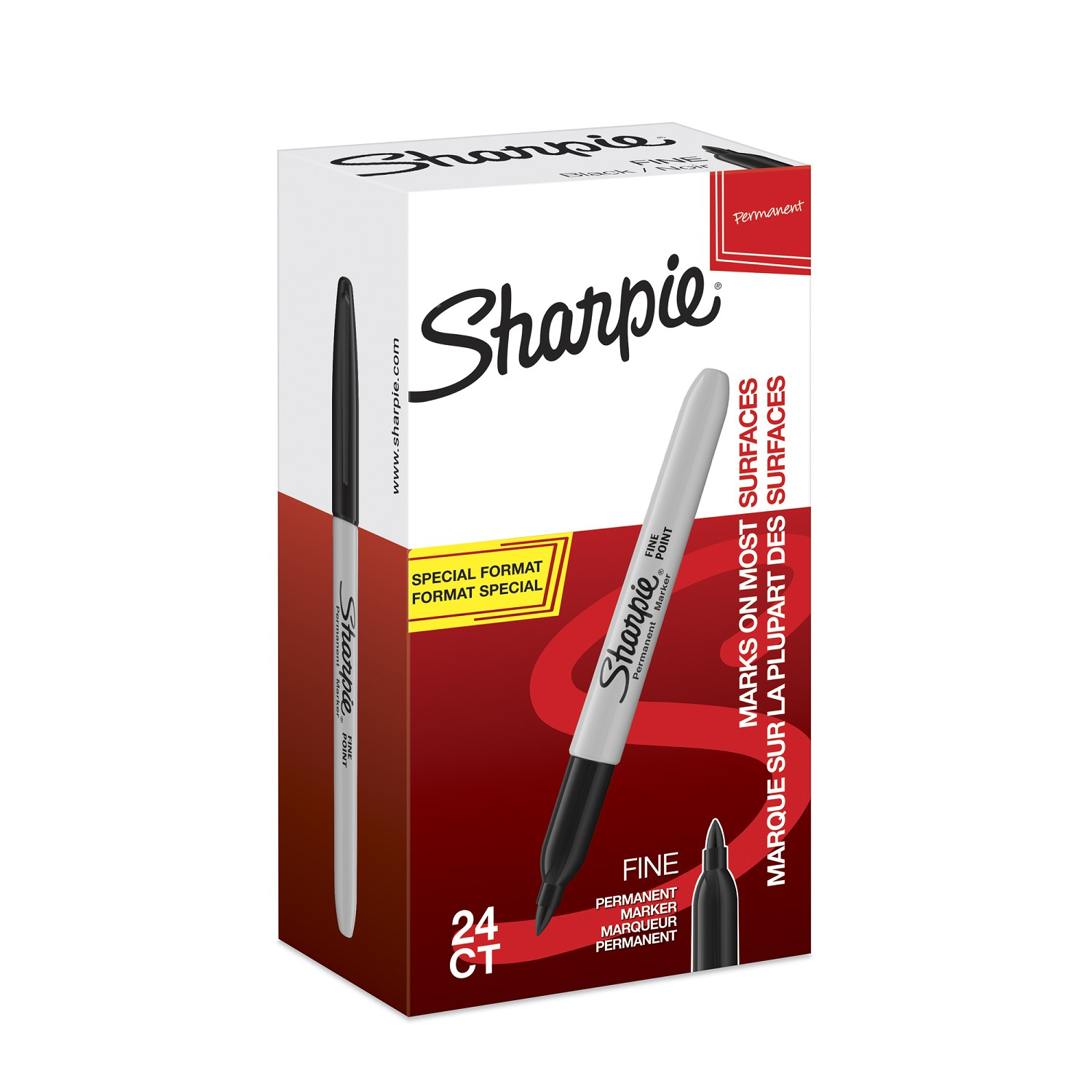 Sharpie smulkūs juodi markeriai (24 vnt. dėžutėje) - 2077128