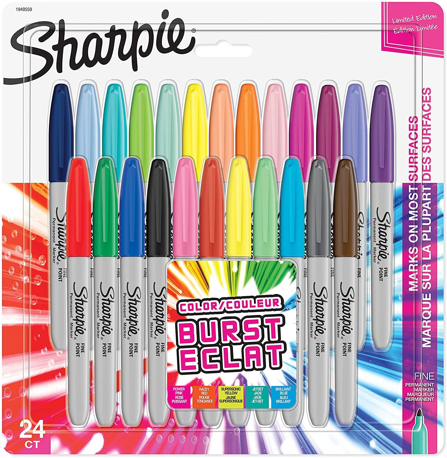 Sharpie Fine Color Burst 24 spalvų žymeklių rinkinys - 1956292