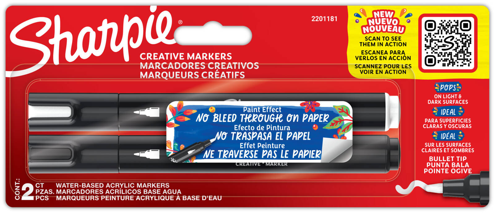 Sharpie kūrybinių akrilinių žymeklių rinkinys, 2 spalvos - 2201181