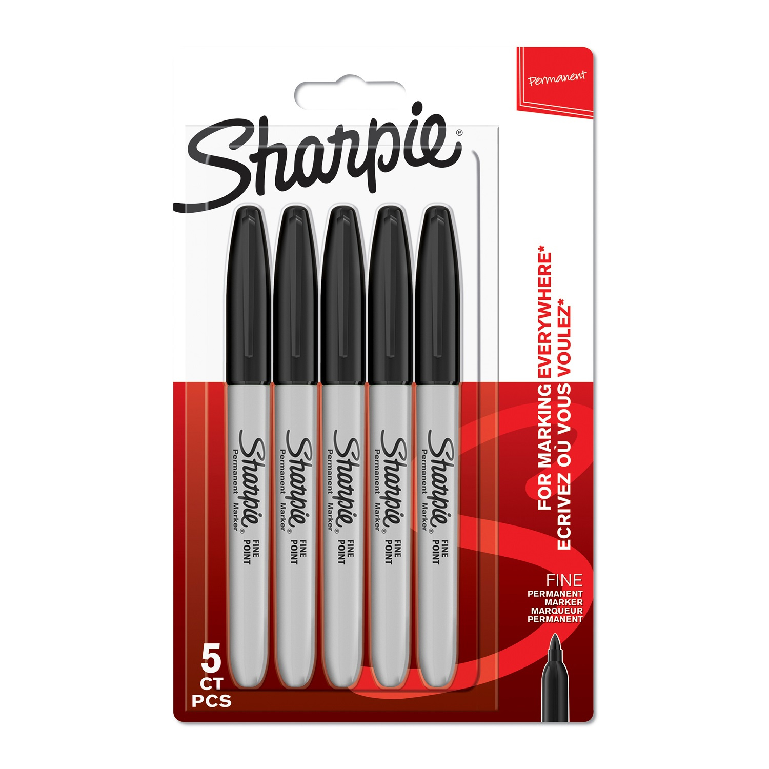 Sharpie Fine žymekliai, juodi (pakuotėje 5 vnt.) - 1986051