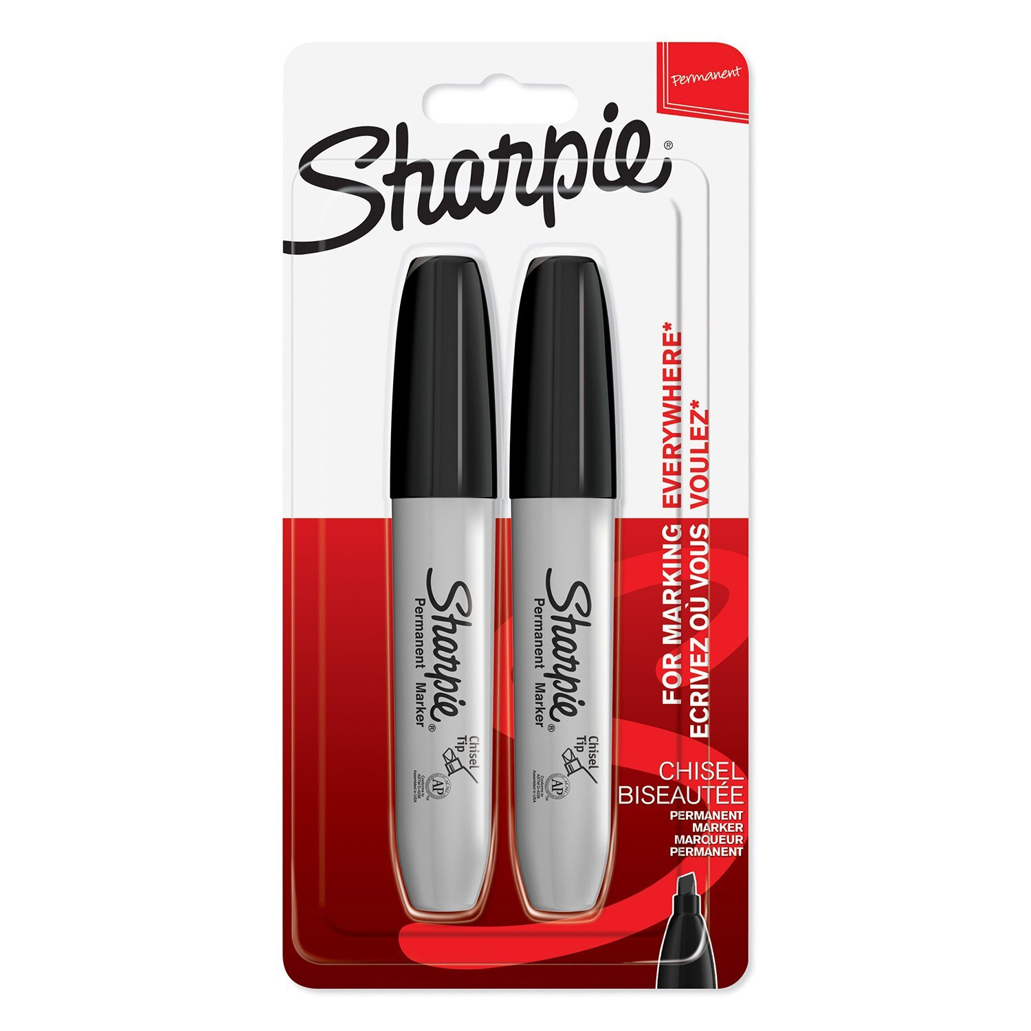 Sharpie Chisel žymeklis, juodas (pakuotėje 2 vnt.) 4,5 mm - 1986195