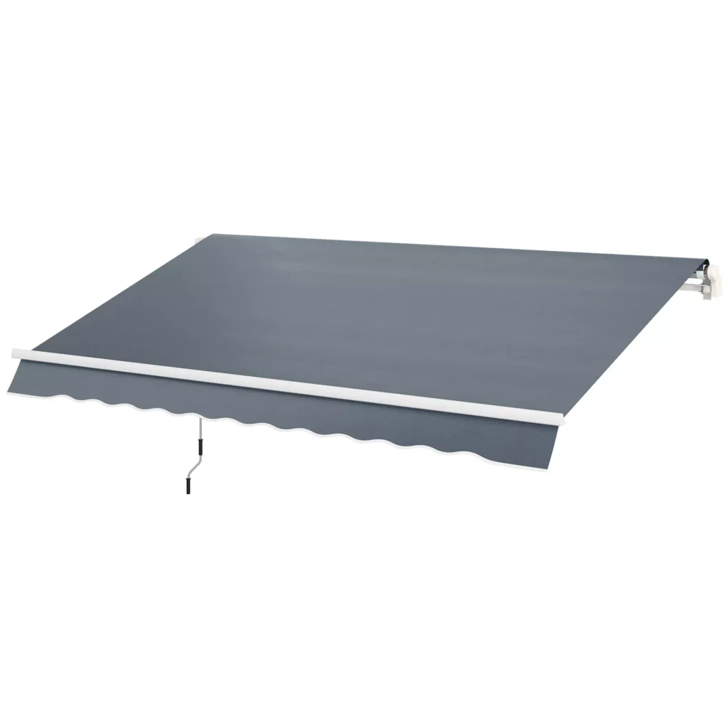 Outsunny Tentinis Audinys Tentinis Audinys su Volanu Atsparus Vandeniui Pakeitimo Audinys 4 x 3 m Tentiniams Audiniams Tentinis Audinys Tentinis Audinys Apsauga Nuo Saulės Sode Balkone Kieme Pilka
