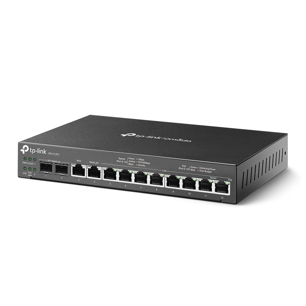 Omada 3-in-1 Gigabit VPN Router | ER7212PC | 802.1q | 10/100/1000 Mbit/s | Ethernet LAN (RJ-45) ports 8 | Mesh Support No | MU-MiMO No | No mobile broadband