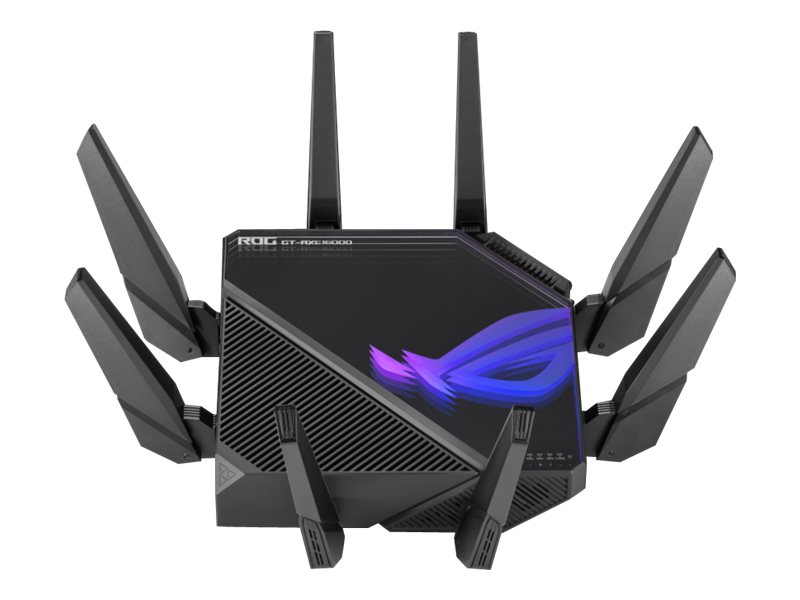 Wifi 6 802.11ax Quad-band Gigabit Gaming Router | ROG GT-AXE16000 Rapture | 802.11ax | 1148+4804+4804+48004 Mbit/s | 10/100/1000 Mbit/s | Ethernet LAN (RJ-45) ports 4 | Mesh Support Yes | MU-MiMO Yes | No mobile broadband | Antenna type External/Internal | 1xUSB 3.2, 1x USB 2.0