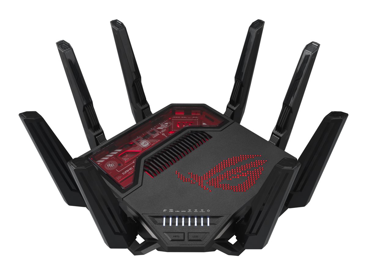 WiFi 7 Tri-band Gaming Router | ROG Rapture GT-BE19000 | 802.11ax | 10/100/1000 Mbit/s | Ethernet LAN (RJ-45) ports 1 | Mesh Support Yes | MU-MiMO Yes | 4G/5G | Antenna type External