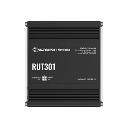 Maršrutizatorius Ethernet Router  RUT301  No Wi-Fi  10/100 Mbit/s  Ethernet LAN (RJ-45) ports 5