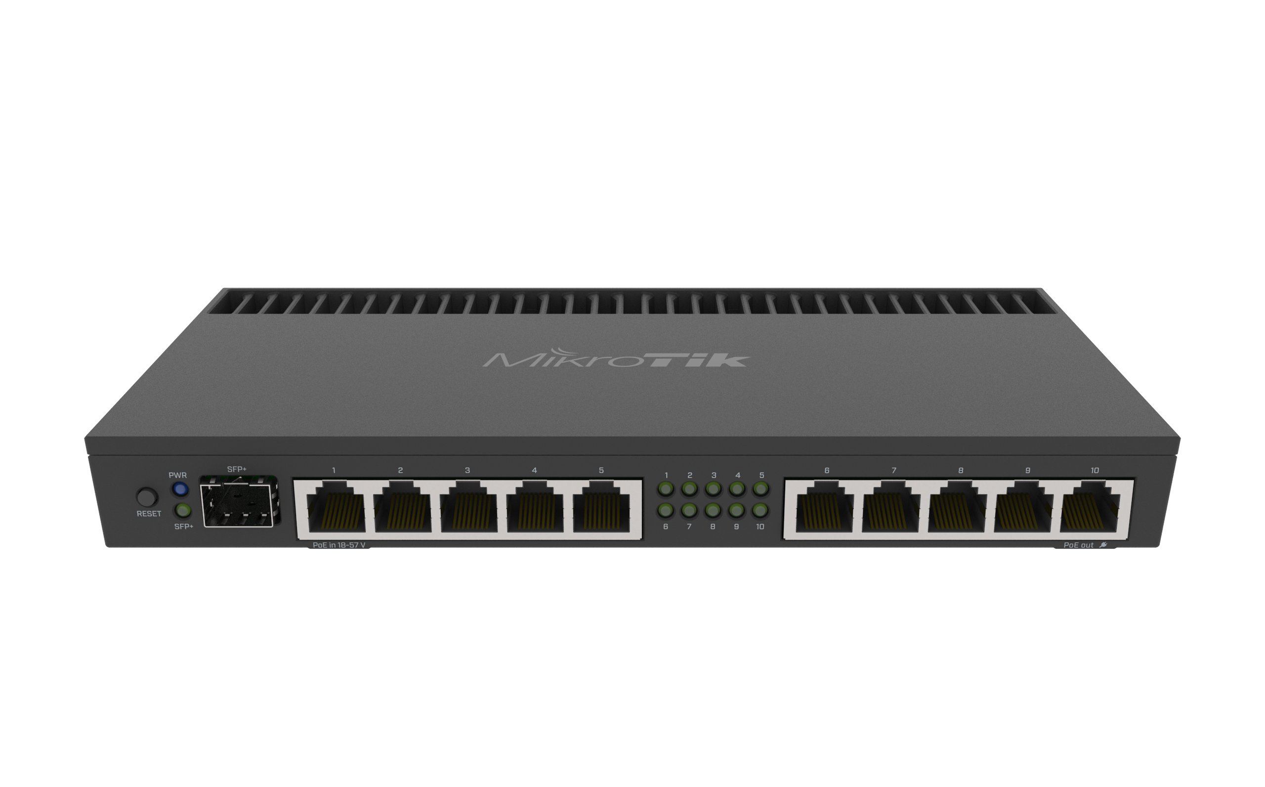 Mikrotik Wired Ethernet Router RB4011iGS+RM, Quad-core 1.4Ghz CPU, 1GB RAM, 512 MB, 1xSFP+, 1xSerial console port, PCB Temperature and Voltage Monitor, IP20, Cage and Desktop Case with Rack Ears, RouterOS L5 | Enthernet Router | RB4011iGS+RM | No Wi-Fi | 10/100/1000 Mbit/s | Ethernet LAN (RJ-45) ports 10 | Mesh Support No | MU-MiMO No | No mobile broadband | Antenna type No antenna | 12 month(s)