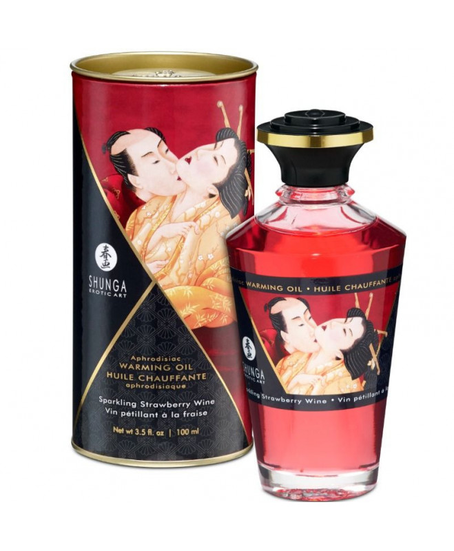 SHUNGA STRAWBERRIES AND CAVA HEAT EFFECT MASSAGE OIL 100 ML