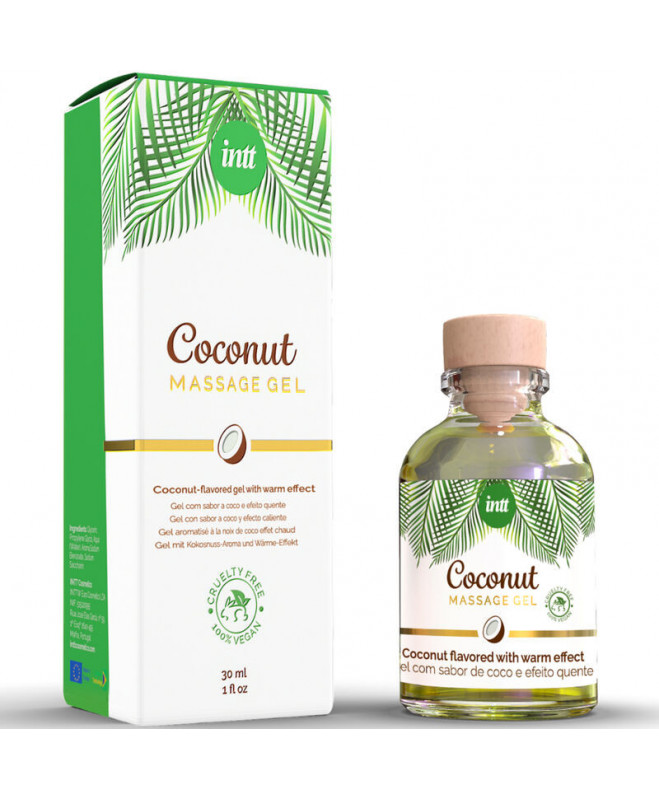 INTT - VEGAN MASSAGE GEL WITH COCONUT FLAVOR AND HEATING EFFECT 30 ML