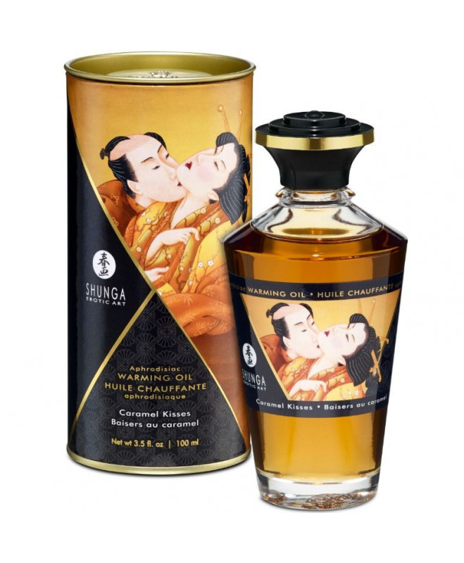 SHUNGA MASSAGE OIL WITH HEAT EFFECT CARAMEL FLAVOR 100 ML