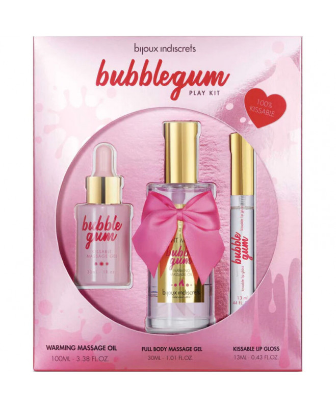 BIJOUX INDISCRETS - BUBBLEGUM PLAY KIT WITH OIL, GEL & LIP GLOSS