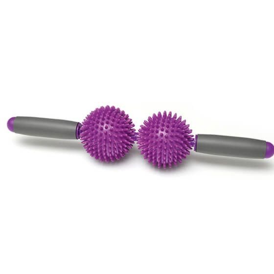 MASAŽUOKLIS SISSEL® SPIKY TWIN ROLLER (alyvinė spalva)