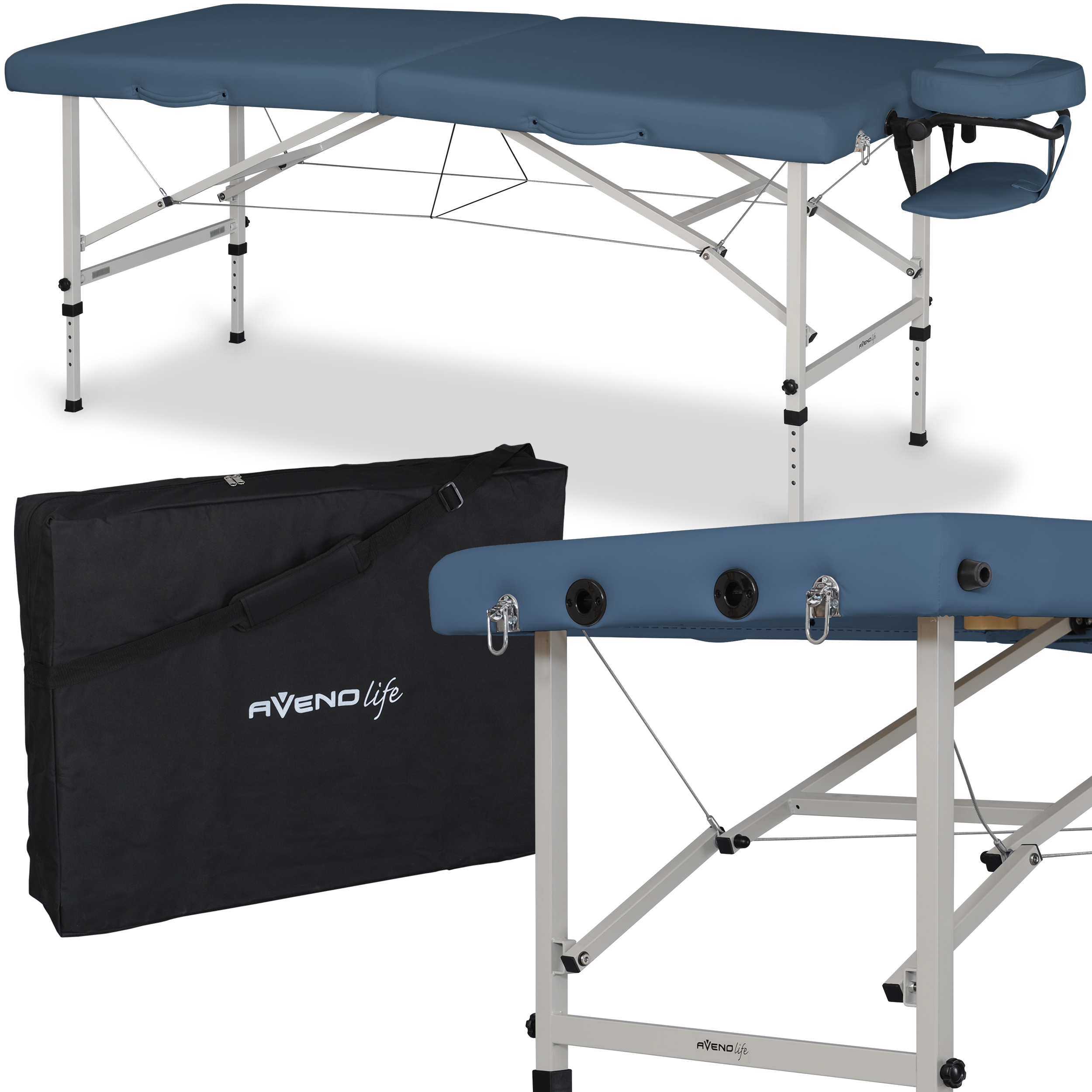 Sulankstomas masažo stalas AvenoLife Torina 2 Agate Blue (Standard Line)
