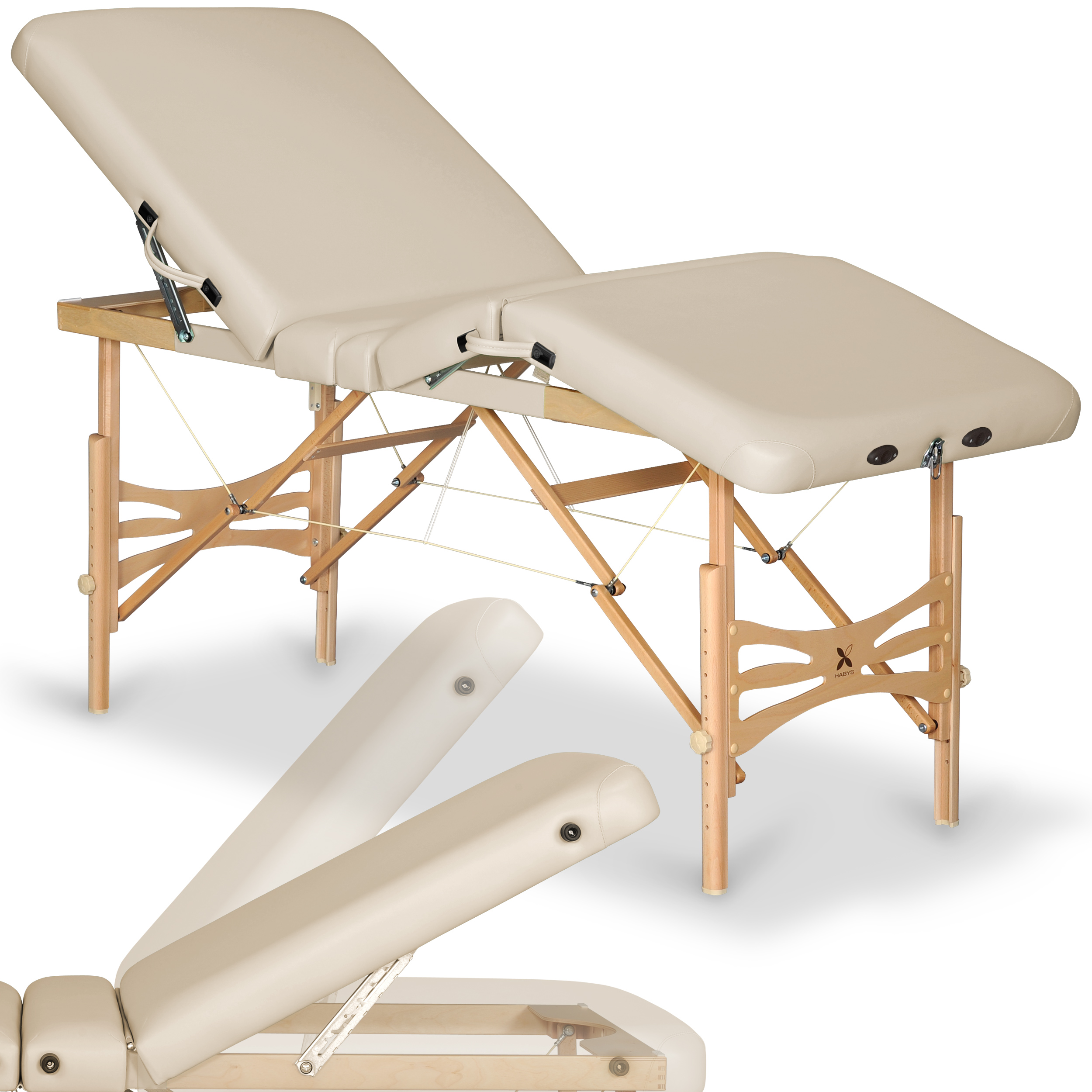 Medinis masažo stalas Xena Light Wood Beige