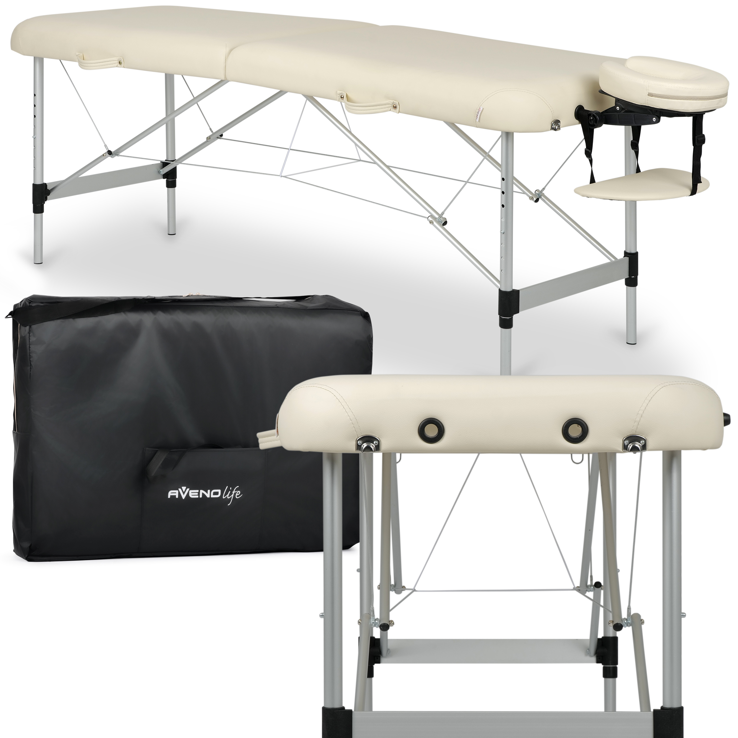 Sulankstomas masažo stalas AvenoLife Estetic Light 2 Beige 65 (Economy Line)