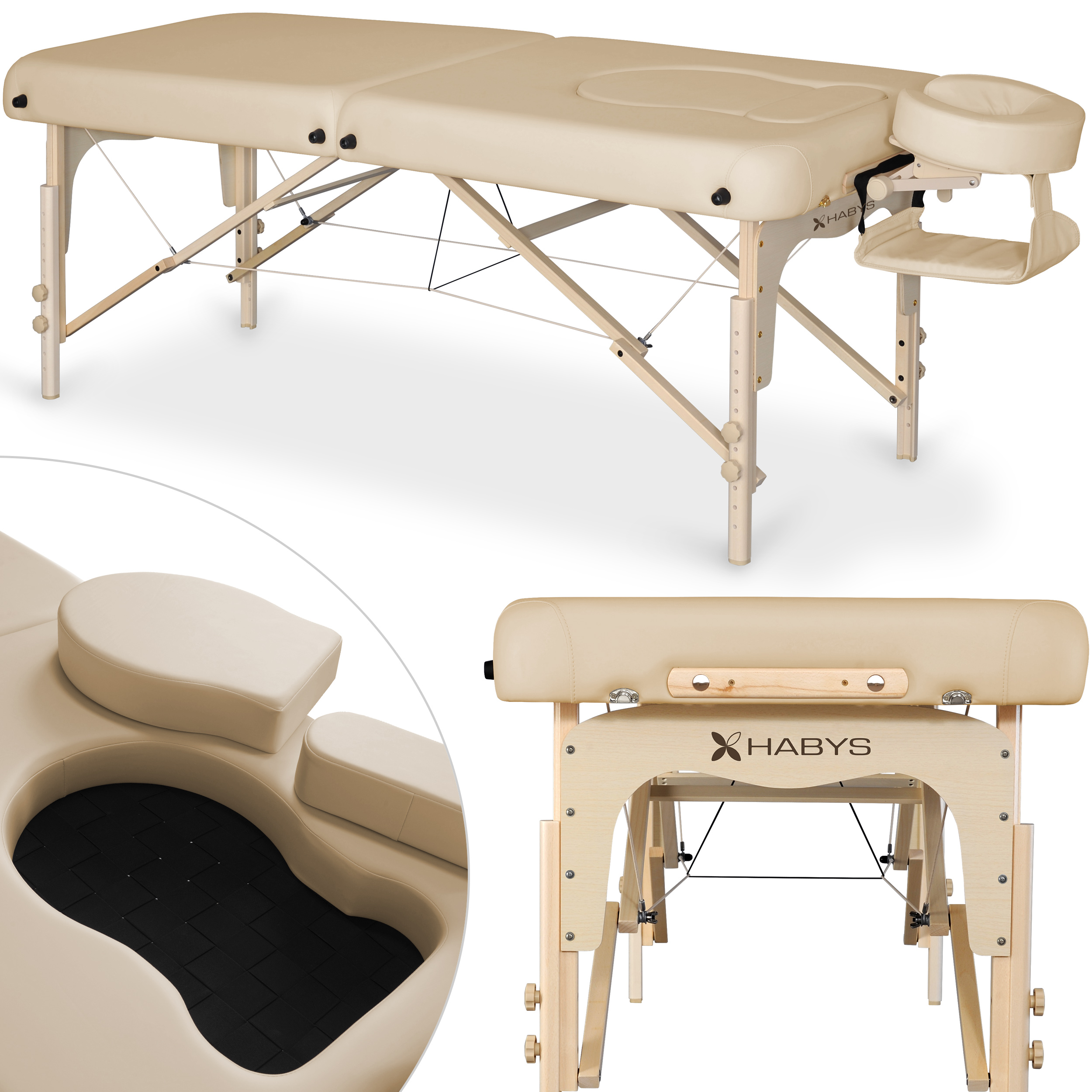 Masažo stalas nėščiosioms Olivia Soft Touch Beige