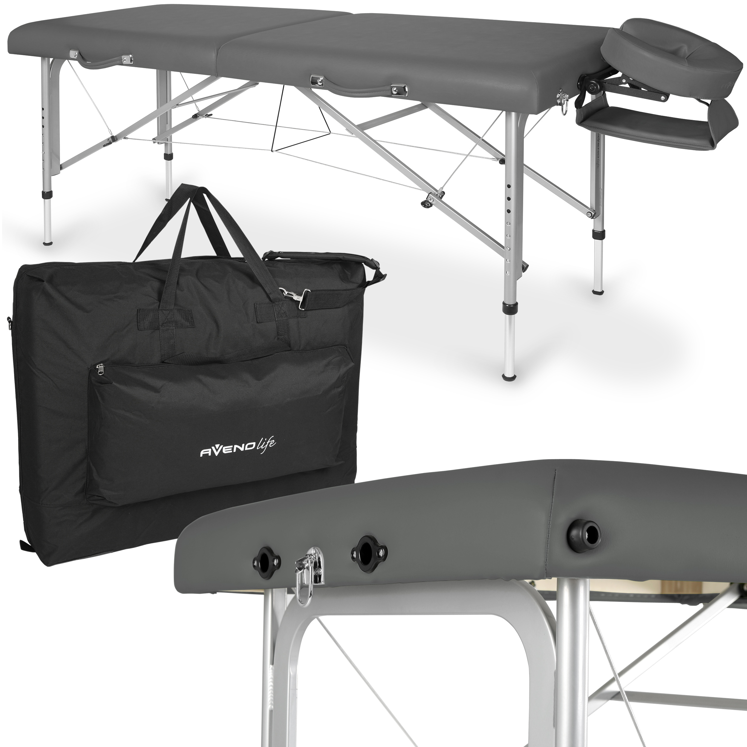 Sulankstomas masažo stalas AvenoLife Altus 2 Charcoal 70 (Standard Line)