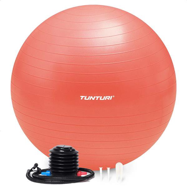 Tunturi Gymball Anti Burst Mankštos kamuolys su pompa 75cm, Rožinio aukso spalva