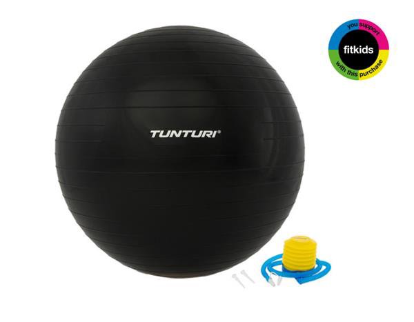 Tunturi Gymball Mankštos kamuolys su pompa 75cm, juodas