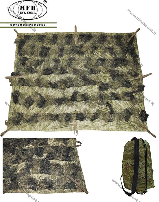 Antklodė Ghillie 1.5 х 2.0 m, miško maskuotė (07751T) .