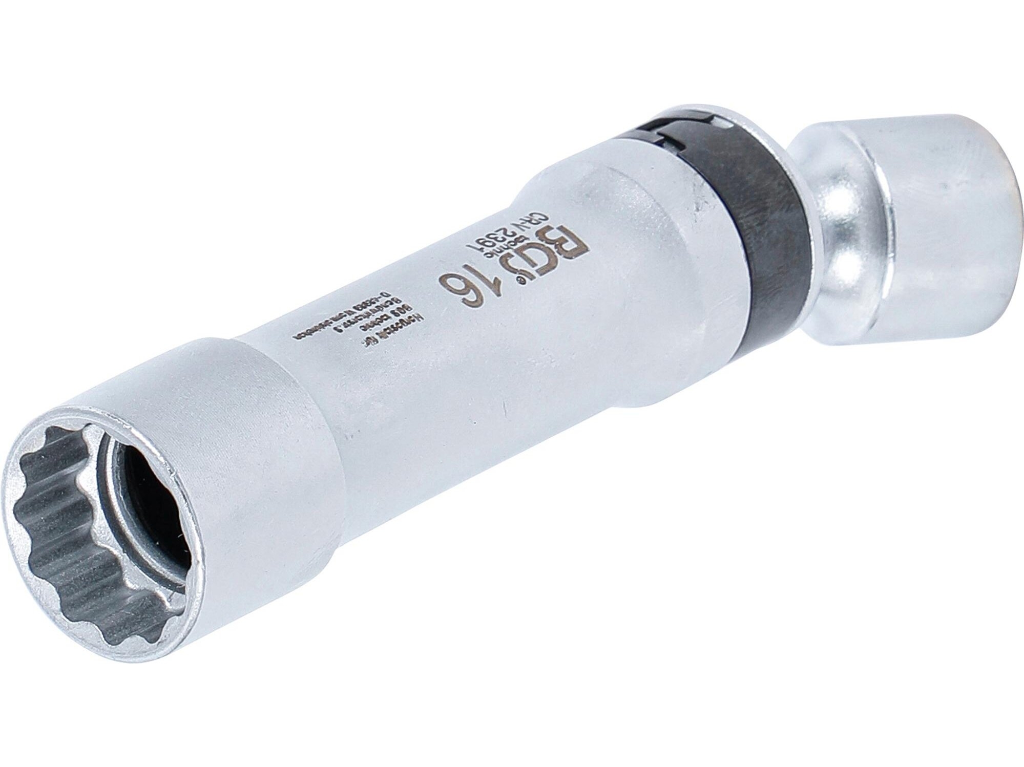 Galvutė žvakėms šarnyrinė 12 kampų, su atramine spyruokle | 10 mm (3/8") | 16 mm (2391)