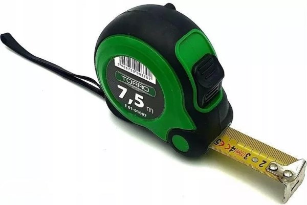 Ruletė 7,5 m x 25 mm gumuota Torro