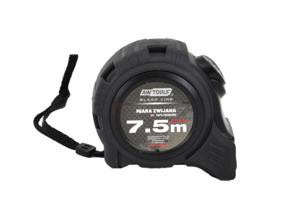 Ruletė 7,5 m x 25 mm su magnetu ir automatiniu stabdžiu AW-Tools