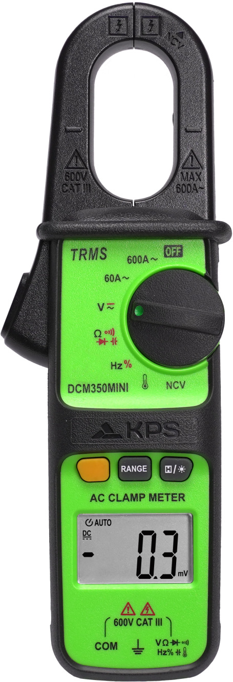 Mini srovės matavimo replės, TRMS, NCV, 600A AC, 600V AC/DC, 60Mhz, 60MOm, -20~1000C, KPS