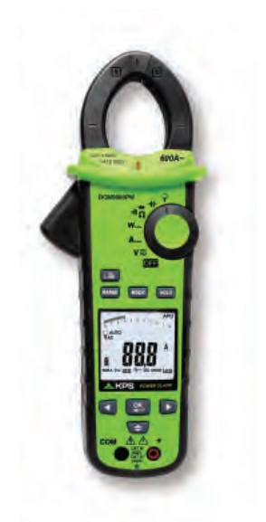 Srovės matavimo replės, D33mm, TRMS, NCV, 600A AC, 1000V AC/DC, 600kW, PF -1~1, 10kHz, 100kOm, 4uF, 10000 LCD, KPS
