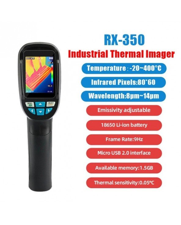 A-BF RX-350 termovizorius 80*60 IR pikselių infraraudonųjų spindulių šiluminio vaizdo kamera -20°C~400°C Temperatūros aptikimas