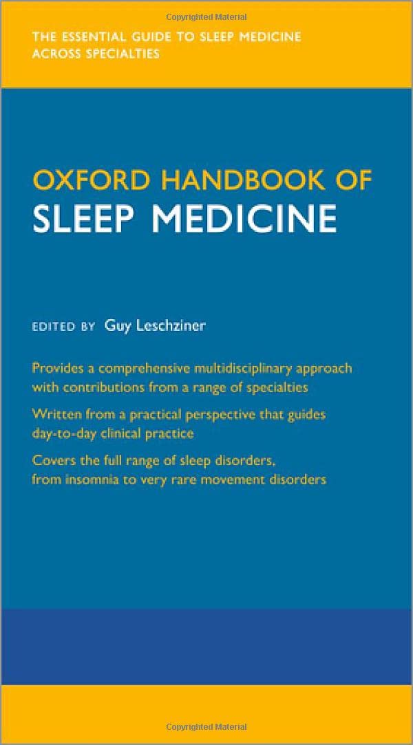 Oxford Handbook of Sleep Medicine (Oxford Medical Handbooks)