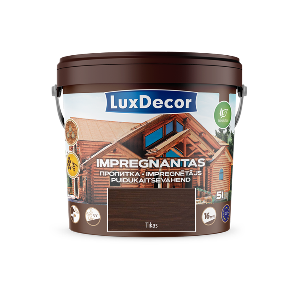 Medienos impregnantas LUXDECOR, tikmedžio sp., 5 l