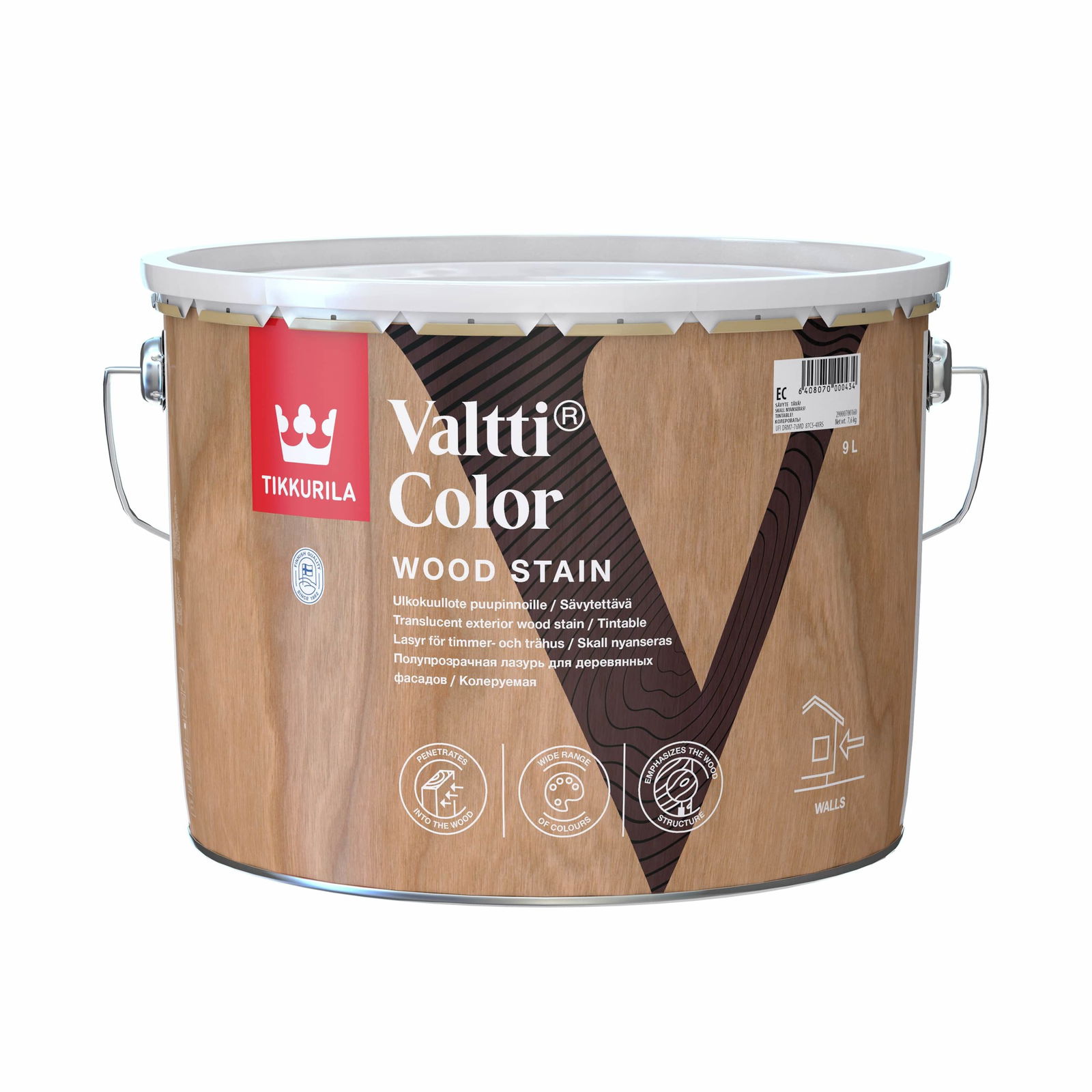 Medienos dažyvė TIKKURILA VALTTI COLOR, EC bazė, 9 l