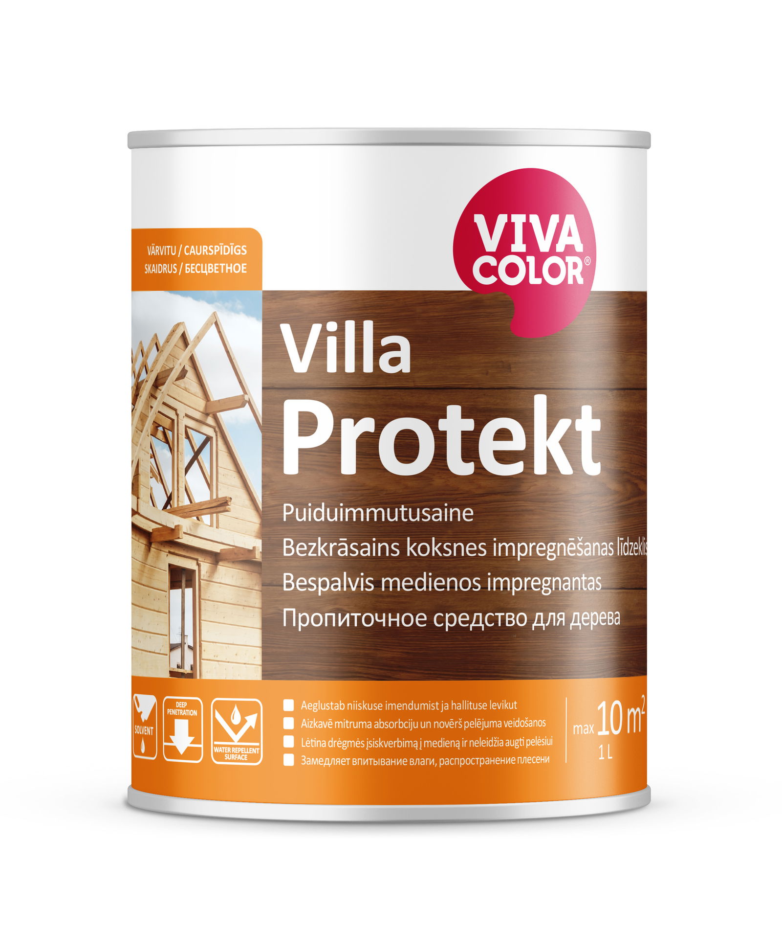 Medienos impregnantas VIVACOLOR VILLA PROTEKT, bespalvis, 1 l