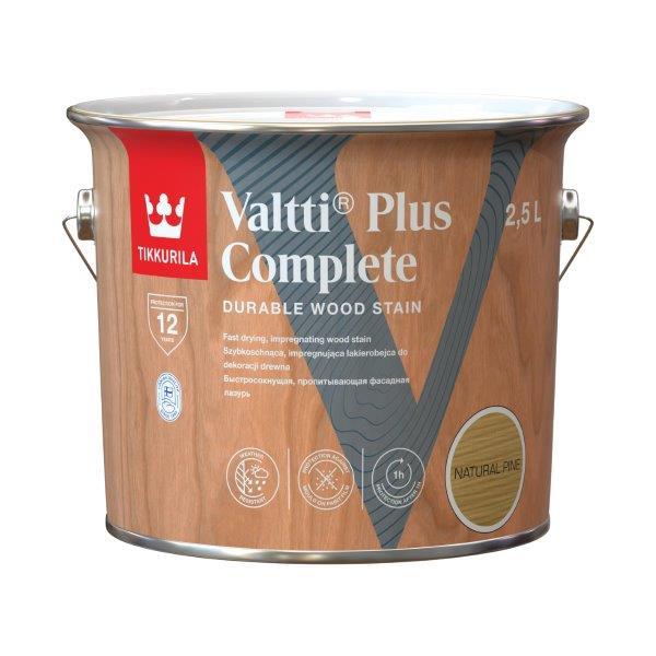 Medienos dažyvė TIKKURILA VALTTI PLUS COMPLETE, šilko matiniai, pušies sp., 2,5 l