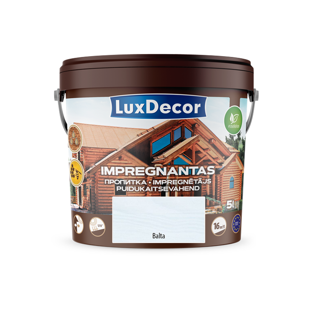 Medienos impregnantas LUXDECOR, baltos sp., 5 l