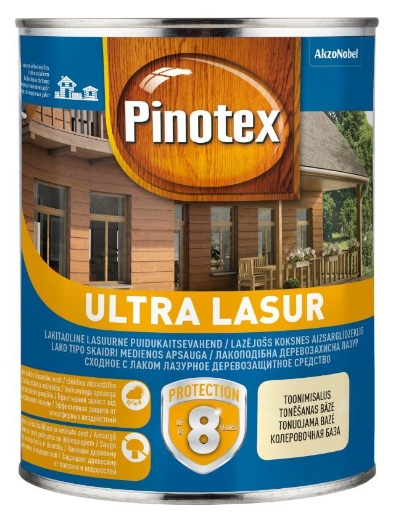 Medienos impregnantas PINOTEX ULTRA LASUR EU, pilkos spalvos, 1 l