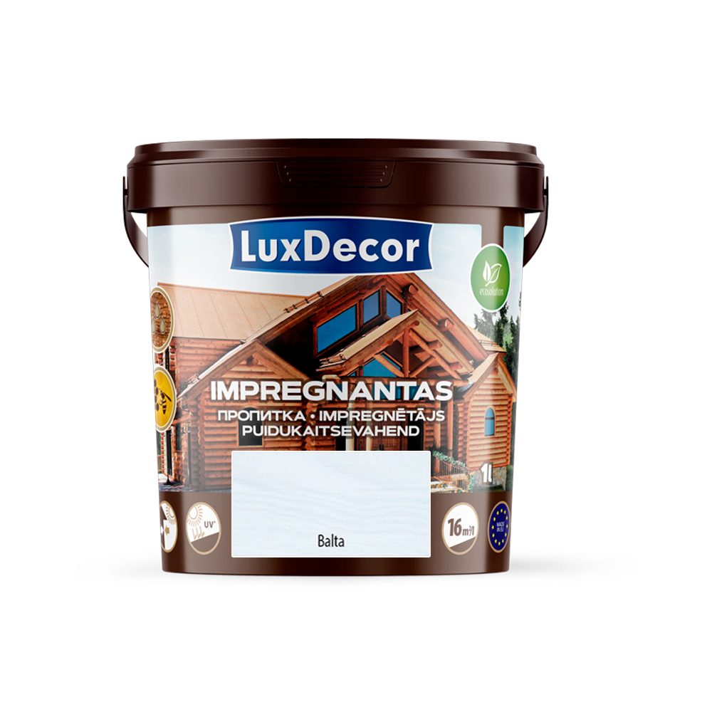 Medienos impregnantas LUXDECOR, baltos sp., 1 l