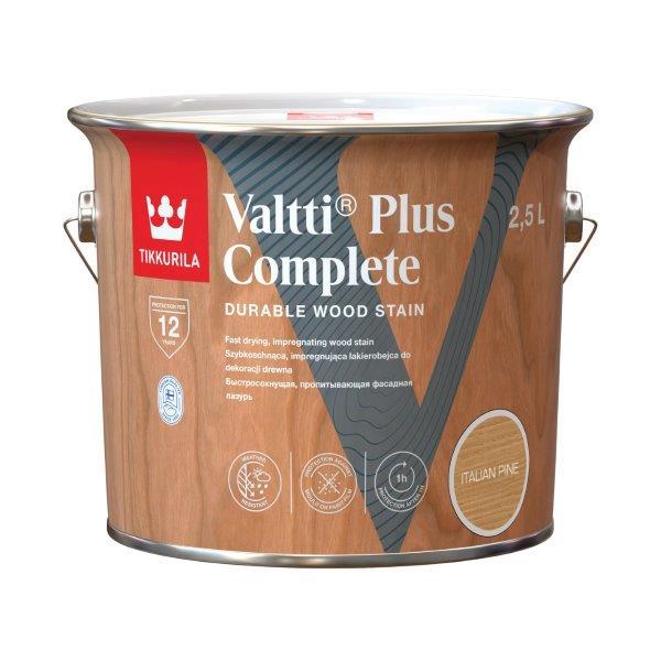 Medienos dažyvė TIKKURILA VALTTI PLUS COMPLETE, šilko matiniai, itališkos pušies sp., 2,5 l