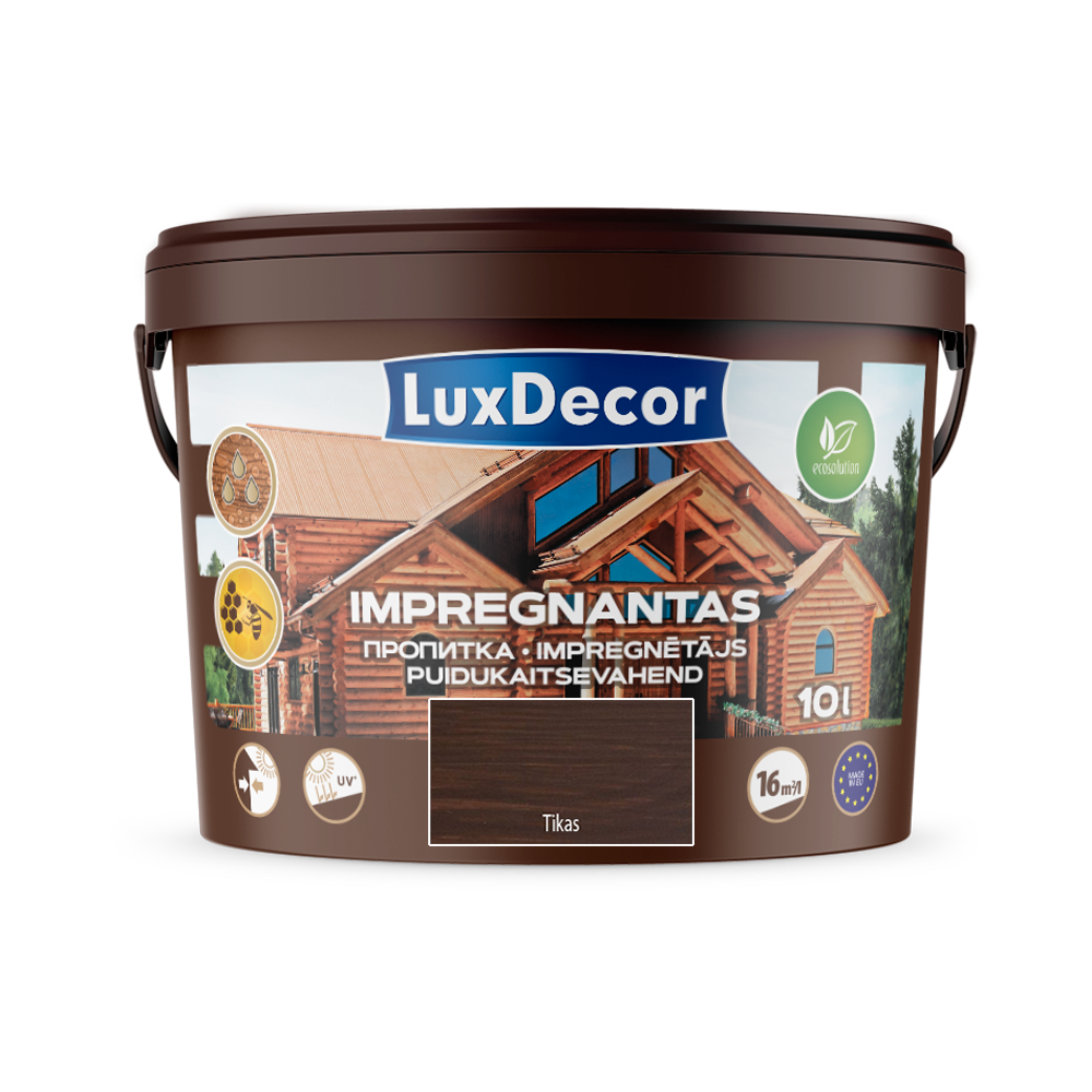 Medienos impregnantas LUXDECOR, tikmedžio sp., 10 l