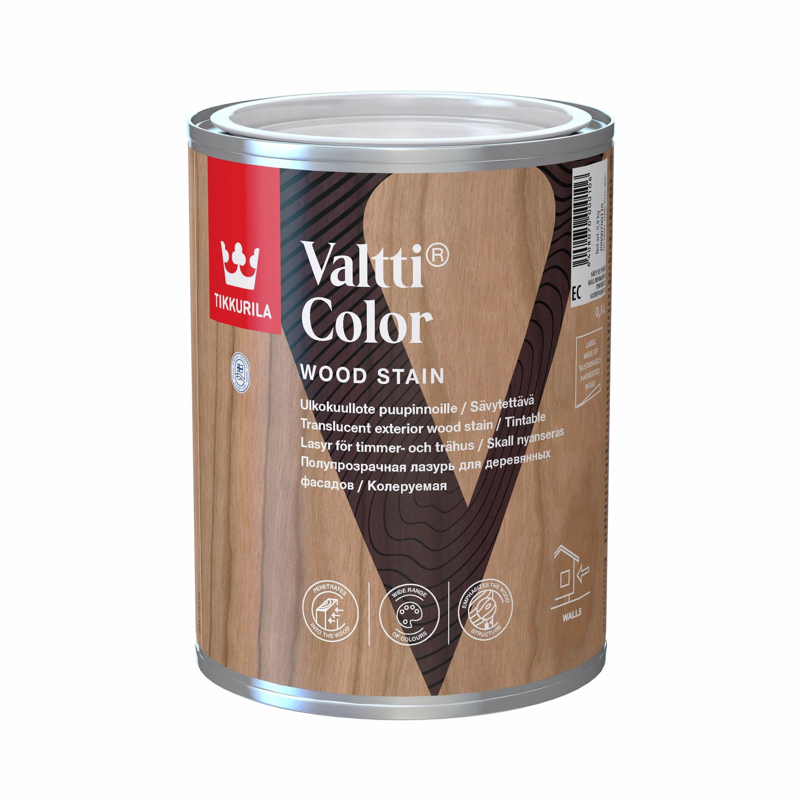 Medienos dažyvė TIKKURILA VALTTI COLOR, EC bazė, 900 ml