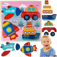 Medinė dėlionė Transporto priemonės 30 × 30 cm