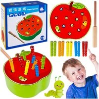 Arkadinis, medinis magnetinis žaidimas Catch the Worm Montessori