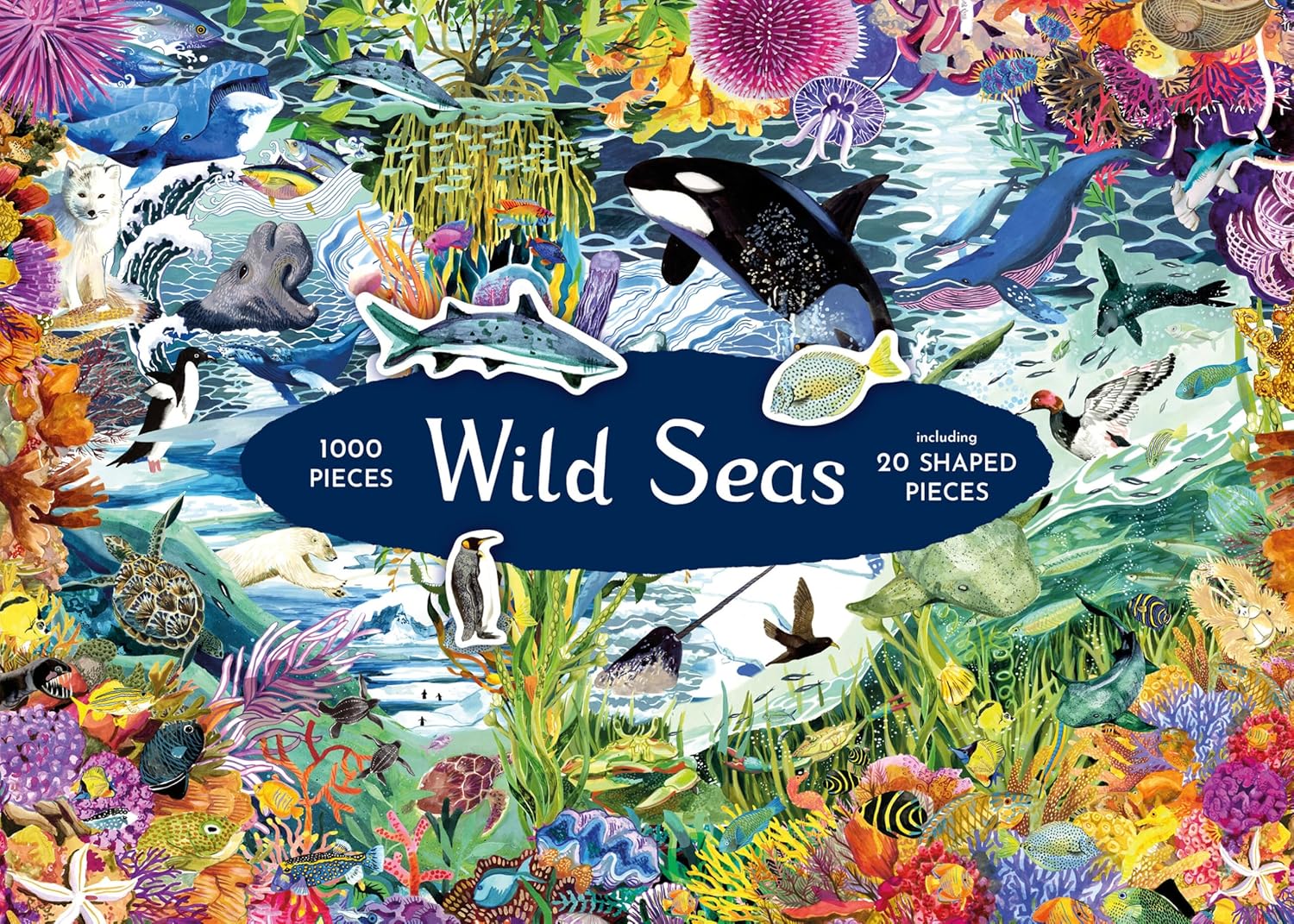 Wild Seas Jigsaw - Stories of Nature's Greatest comebacks: 1000 Piece Jigsaw with 20 Shaped Pieces