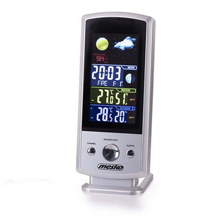 Meteorologines stoteles Mesko MS 1177 Weather station, White, Colorful Digital Display, Remote Senso