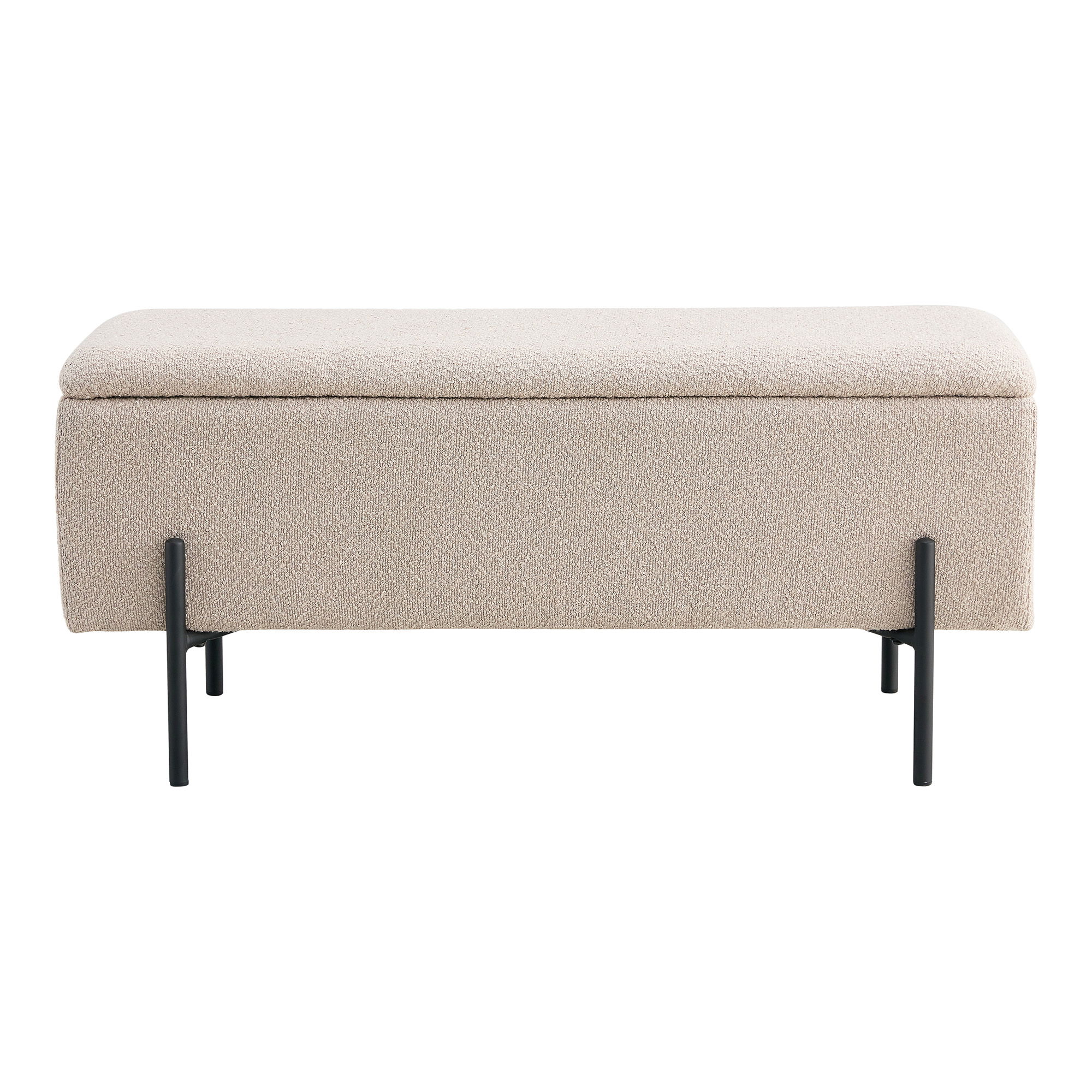 Bouclé Modernus minkštasuolis su daiktadėže | 95 x 43 x 36,5 cm | Smėlio