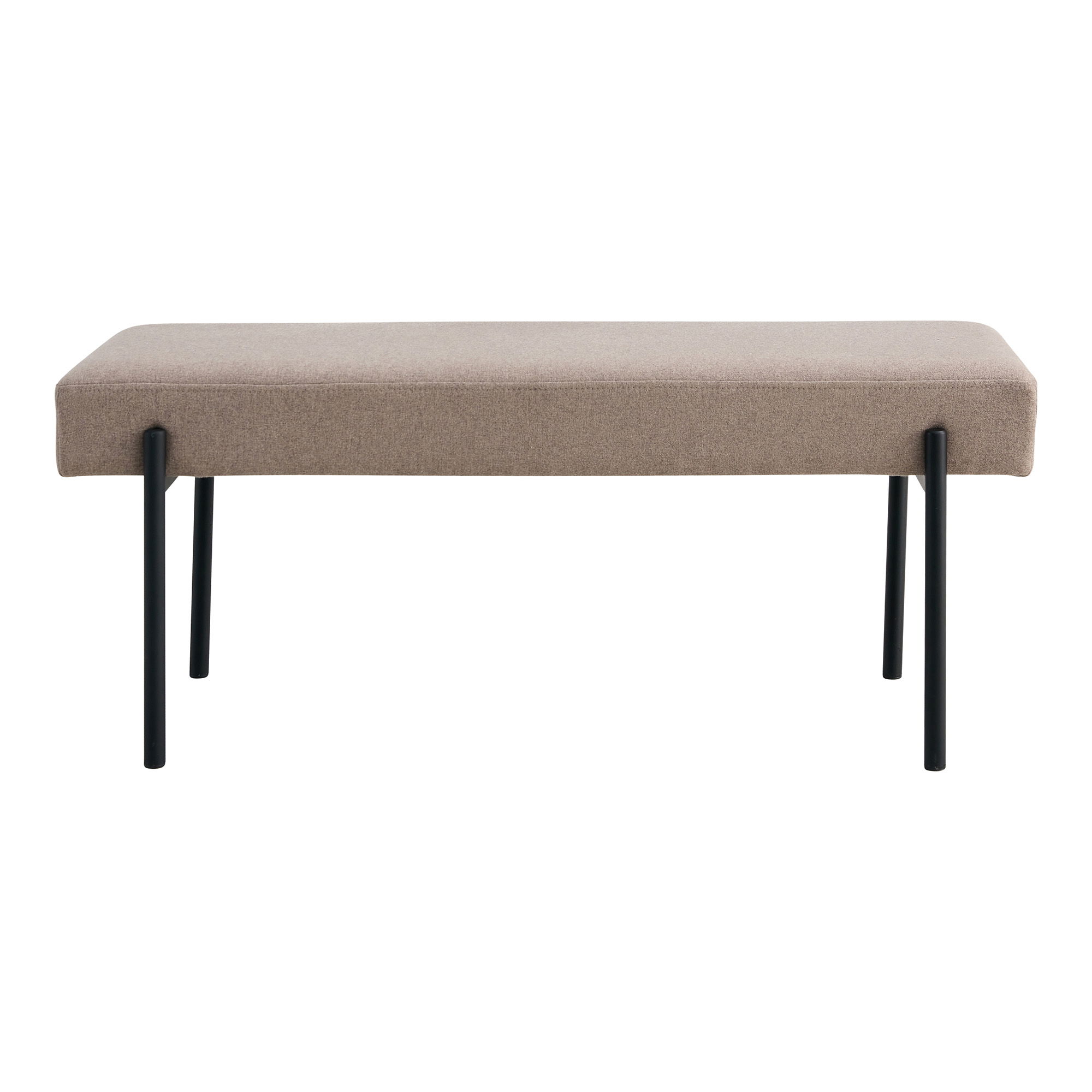 Akmens spalvos Minkštasuolis juodomis kojomis | 100 x 42,5 x 36 cm | Pilka