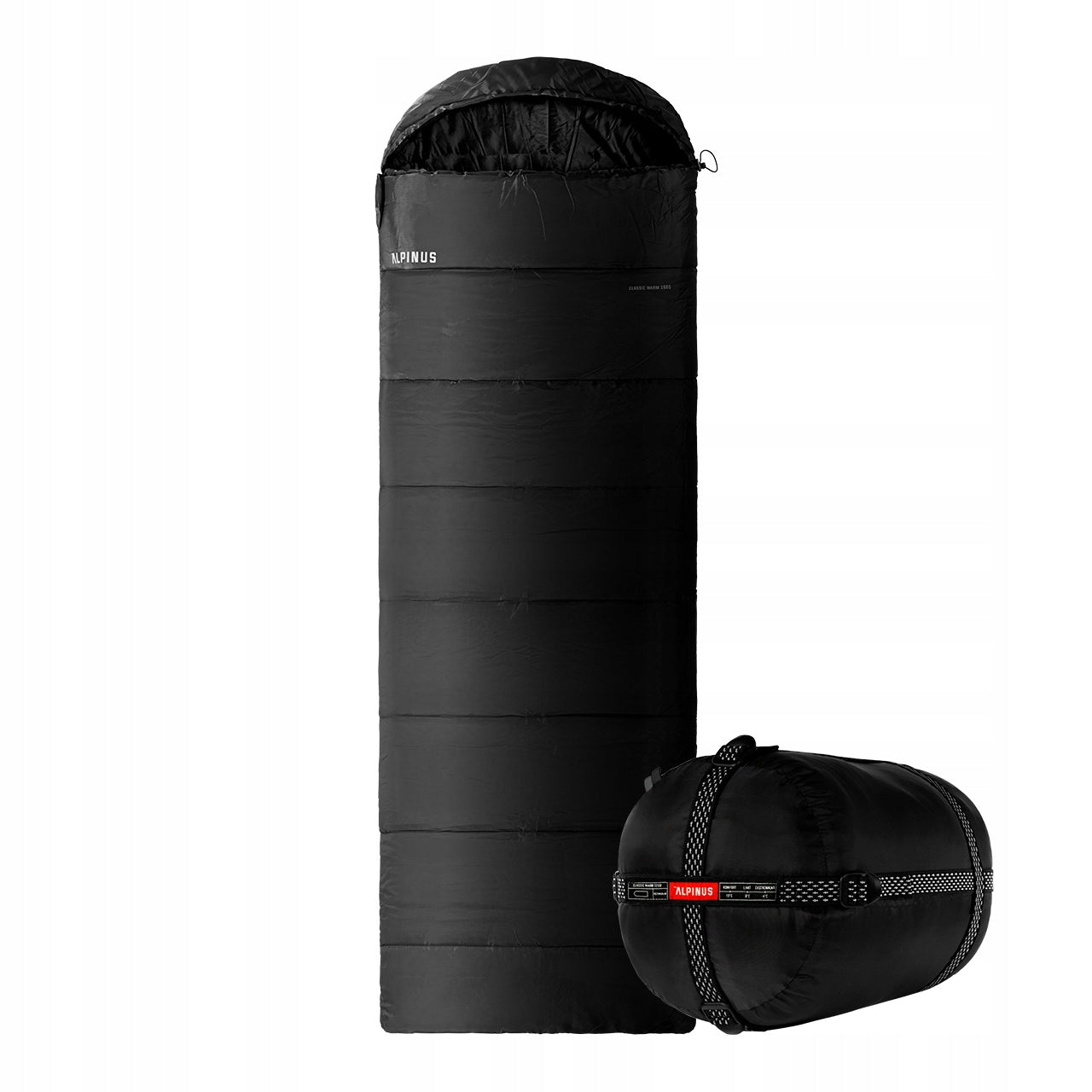 Miegmaišis Alpinus 215 cm x 80 cm juodas