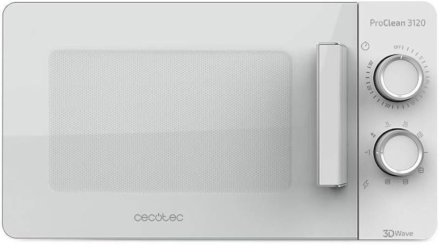 Mikrobangų krosnelė Cecotec ProClean 3120, laisvai pastatoma, 20 L, 700 W, grilis, balta