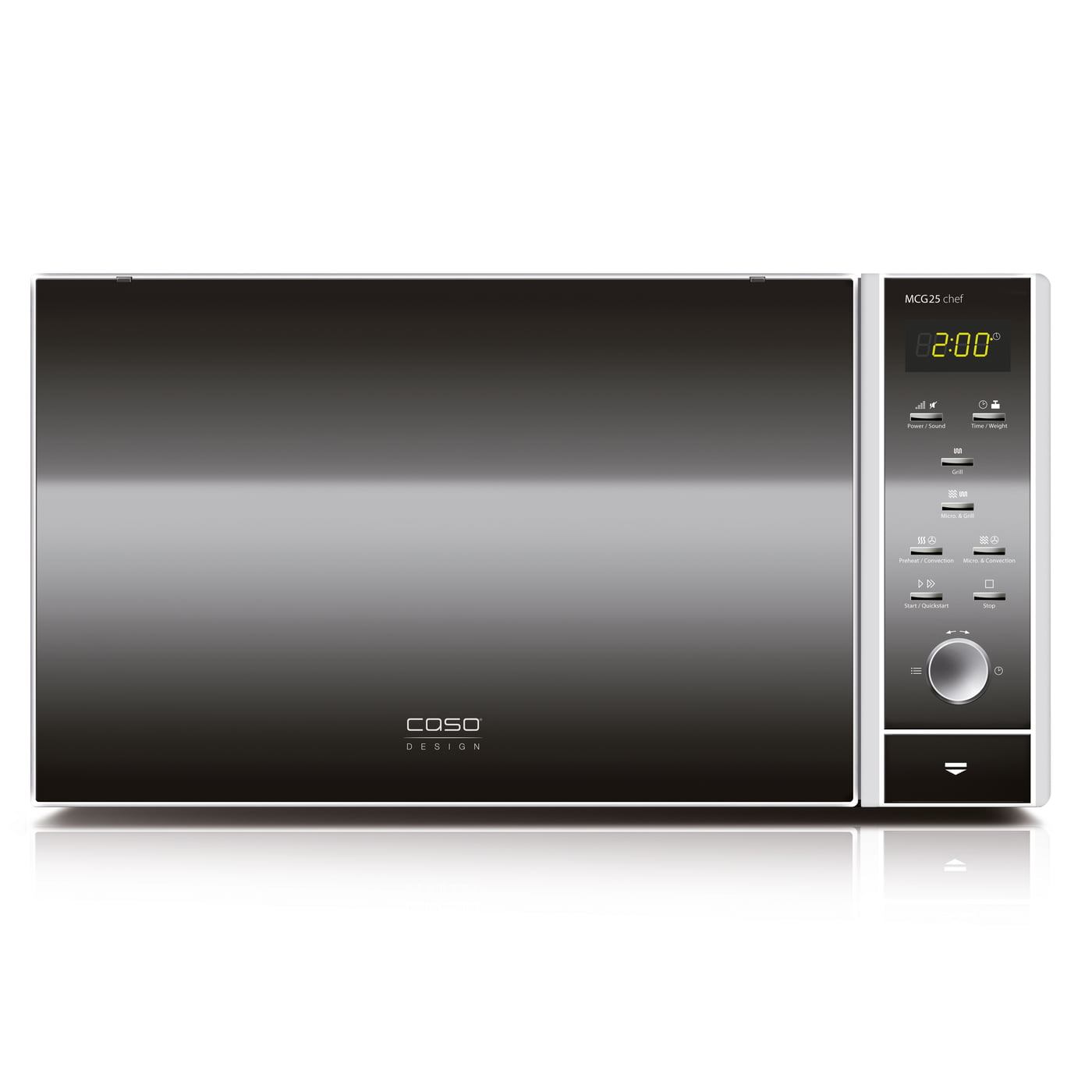 Mikrobangų krosnelė Caso Microwave Oven with Grill and Convection MCG 25 Chef Free standing, 25 L, 900 W, Convection, Grill, Stainless steel/Black